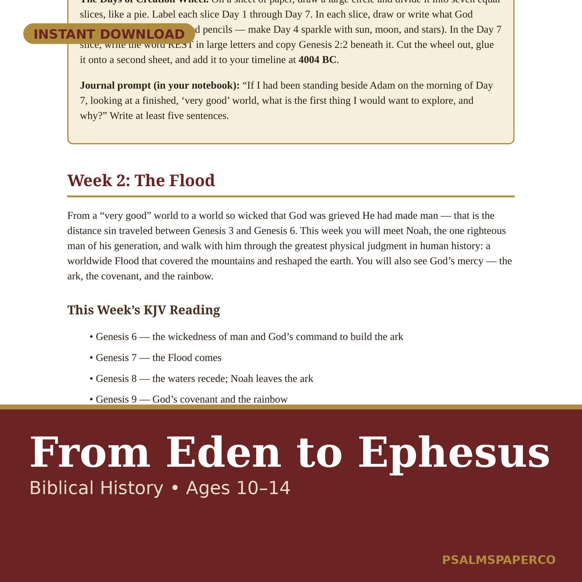 From Eden to Ephesus